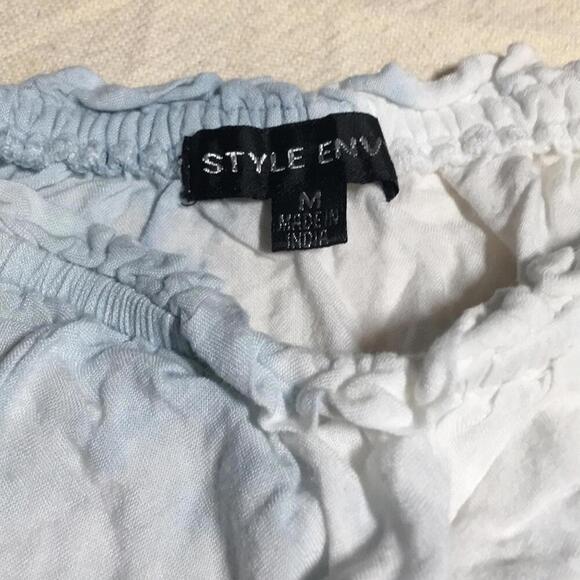 🍁Style Envy blue white Romper size Medium - Picture 6 of 8